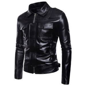 Meilleure vente veste en cuir d'hiver légère en peau de mouton pour hommes personnalisée toile enduite de haute qualité pour moto High Street - Product Image 3