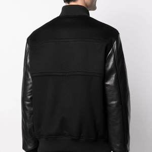 Chaqueta universitaria de lana 100% de alta calidad personalizada, Mangas de cuero con soporte, chaquetas de talla grande para hombre con letras de calle, logotipo personalizado - Product Image 4