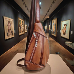 SFI New Trend Geometric Pattern Genuine Leather Crossbody <b>Bag</b> Chest <b>Bag</b> <b>Sling</b> <b>Bag</b> for <b>Men</b> Fashionable Outdoor Travel Use - Product Image 6