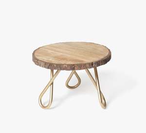 Madera rústica con soporte de metal Soporte de pastel de una sola lágrima Diseño único para utensilios de cocina para el hogar Plato de pastel de alta calidad para decorar - Product Image 1
