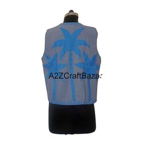 เสื้อแจ็คเก็ตบอมเบอร์พิมพ์ลายผ้าฝ้ายลายซูซานีสำหรับผู้หญิงทรงปกติ แบรนด์ A2ZCraftBazar ทำมือ ระบายอากาศได้ดี สไตล์วินเทจ ติดกระดุมด้านหน้า เหมาะสำหรับฤดูใบไม้ร่วงและฤดูหนาว - Product Image 2