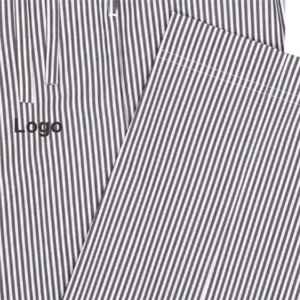 Pyjama tissé à poches croisées à rayures marron Pantalon de détente coupe régulière Mélange de coton doux, cordon et poches Vêtements de nuit - Product Image 2