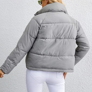 Veste en duvet pour femmes, coupe ajustée, respirante, prix de gros, couleur unie, veste en duvet avec fermeture éclair pour femmes, col en duvet - Product Image 4