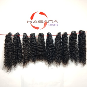 Couleur naturelle 100% cuticule indienne brute alignée traitement manufacturé aucun machine double trame extensions de cheveux humains traités - Product Image 5