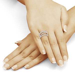 เครื่องประดับเงินชั้นดีของผู้หญิงเพชรสวิส925เพชรสวิสสีเงินสเตอร์ลิงวงที่ใส่ด้วยทองคำสำหรับงานแต่งงาน - Product Image 4