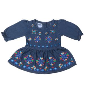 Robe en jean brodée pour nouveau-nées - Bleu foncé - Product Image 3