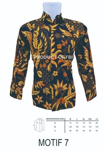 Men's Classic Casual 100% Cotton Eco-Friendly <b>Shirt</b> Long Sleeve with Batik Motif Anti-Wrinkle Printed in Indonesia - Product Image 2