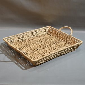 Cesta de almacenamiento de ratán Rectangular de doble ASA, bandeja de exhibición de supermercado para servir pan, frutas y verduras - Product Image 2