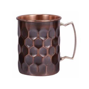 Tasses en verre en métal de la meilleure qualité de Drinkware de cuivre pur brun foncé antique avec le revêtement sûr de laque de nourriture - Product Image 5