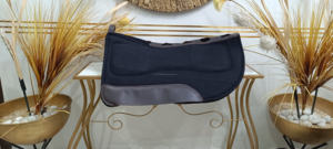 Tapis de selle western en feutre de laine classique de haute qualité, confortable et polyvalent, avec patchs en cuir véritable, personnalisation disponible - Product Image 2