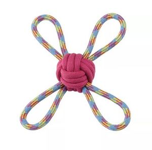 HAUSTIER High Quality Soft Leather Dog Rope Chew Toy Washable Durable Braided Body <b>Stitching</b> for Playtime Chewing All Seasons - Product Image 2