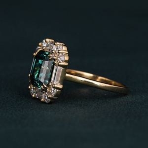 18KT สีทองที่เป็นของแข็งสีเขียวแหวนหมั้นแบบคลาสสิกเติบโตขึ้นมาในแลปแหวนเพชรที่ถูกสร้างขึ้นในห้องปฏิบัติการที่มีเสน่ห์และได้รับการรับรองว่าเป็นสีเขียว - Product Image 5