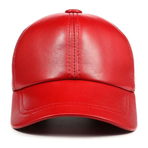 Casquette 6 panneaux en cuir véritable de haute qualité, imperméable, avec décoration en perles, unisexe, snapback réglable, automne-hiver - Product Image 2