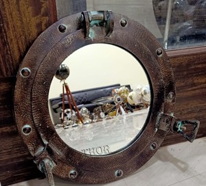 กระจกเครื่องสำอางทรงกลมเคลือบเงาโครเมียมติดผนังตกแต่งบ้านทะเลสำหรับห้องน้ำหรือแต่งหน้ากระจกส่วนบุคคลกระจก Porthole - Product Image 4