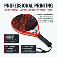 Oferta Especial: Raqueta de Tenis Playa JAS Personalizada de Fibra de Carbono 3K 12K 18K con Impresión Profesional, Forma de Diamante/Lágrima, Portátil de Poliéster