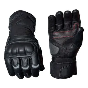 Guantes de cuero genuino para hombre y mujer, guantes de seguridad para moto, carreras, exteriores, resistentes, Unisex