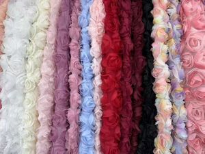 YX807 <span class=keywords><strong>2025</strong></span> модная популярная американская 3D вышивка цветы розы вязаная сетчатая ткань для платья летние женские - Product Image 3