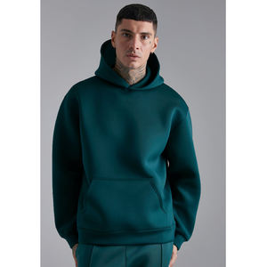 Venta al por mayor de verde oscuro 100% algodón polar con capucha Boxy Fit sudaderas con capucha sin cordón transpirable sudaderas con capucha - Product Image 1