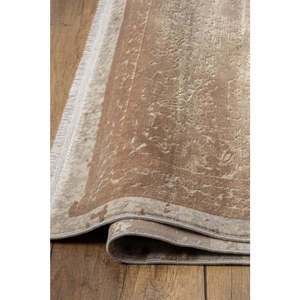 Tapis moderne beige Netline Home Depot MD002, fibres synthétiques durables, non-muants, facile à nettoyer, pour chambre à coucher, bureau - Product Image 3