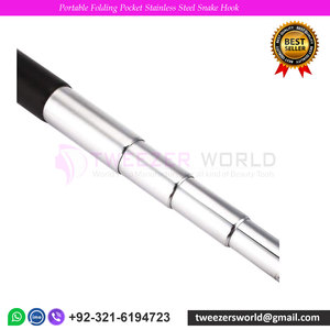 Crochet à serpents en acier inoxydable argenté, outil de capture réglable à long manche, pince de capture - Product Image 5