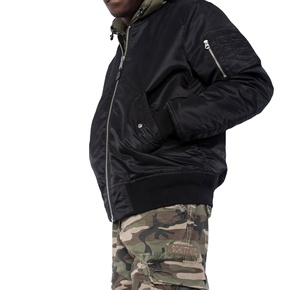 Chaqueta de bombardero informal para hombre de otoño invierno 2025 personalizada, abrigo de lona de alta calidad con mangas largas con capucha - Product Image 2