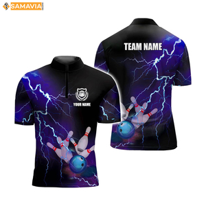 SAMAVIA Tournament Bowling Shirts USA Uniformes sublimados ligeros Custom Fit Club Teamwear - Product Image 3