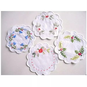 Tapete de flores bordadas personalizado, alfombrillas de borde festoneado bordadas de alta calidad, 100% algodón, bordado de lujo Quang Thanh - Product Image 2