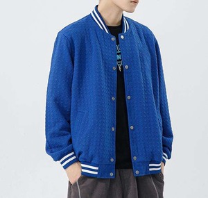 Nouvelle veste universitaire en toile enduite de haute qualité avec col montant et logo à l'avant pour hommes, décontractée, de couleur unie, pour le printemps et l'automne - Product Image 6