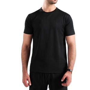 Camiseta Deportiva de Secado Rápido, Ecológica, 100% Algodón Tejido, para Hombre, Corte Regular, Ropa de Gimnasio, Absorbe la Humedad, Negra, para Correr - Product Image 1