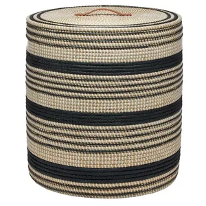 Panier de rangement rectangulaire en jonc de mer naturel, écologique, personnalisable OEM, nouveau design, artisanat HNH fait main - Product Image 2