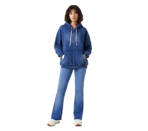 Ensemble de survêtement personnalisé imprimé DTG effet délavé, en coton épais 400 GSM, style streetwear unisexe pour mode décontractée - Product Image 4