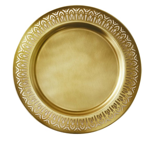 Catering Decoration Accessories Food <b>Server</b> Charger Plate Unique Design Shiny Gold Plated Metal Charger Plate Hot Selling - Product Image 4