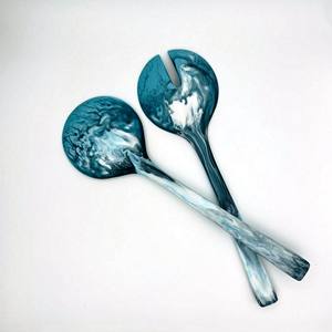 Bone Salad Servers 2 Piece Set Natural Wooden 2 Turners Sustainable Handmade Utensils <b>Small</b> Size <b>Freezer</b> Safe - Product Image 4