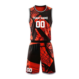 Uniforme de basket-ball entièrement personnalisé, impression du nom et du numéro de l'équipe, vêtements de sport pour jeunes à col rond côtelé de COSH - Product Image 5