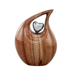 Urna de lágrima, urna de cremación de lágrima de Metal con acabado de grano de madera de tamaño completo para cenizas humanas, urnas únicas para adultos de 210 libras para cenizas - Product Image 1