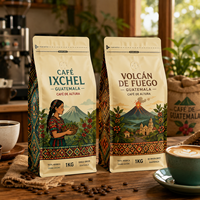 Sacs à café personnalisés AT PACK Guatemala avec fermeture éclair détachable et valve pour l'emballage de café en grains entiers et moulu