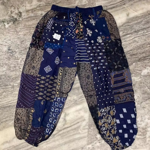 Sarouel patchwork bohème multicolore pour femmes avec taille élastique toutes les saisons Festival vêtements poches pantalons d'été en gros - Product Image 1