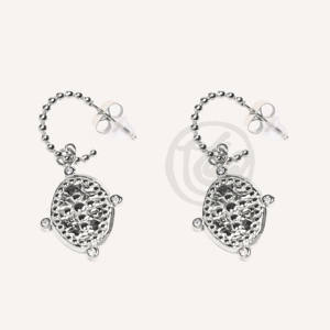 Boucles d'oreilles pendantes ovales en acier inoxydable filigrané, élégantes et vintage, YFB E224 P, bijoux de mode - Product Image 2