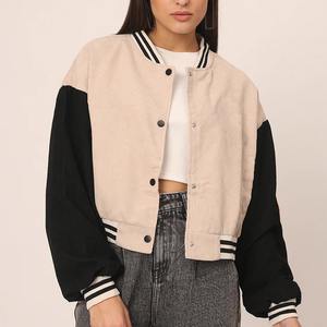 Precio razonable de lujo de cuero de las mujeres Varsity Jacket Letterman High Street Style Venta al por mayor de invierno Street Wear chaqueta para las mujeres - Product Image 3