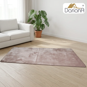 Tapis de salon rectangulaire en velours DarianA, couleur unie, pelucheux, antidérapant, moderne, épais, avec envers en caoutchouc touffeté - Product Image 2