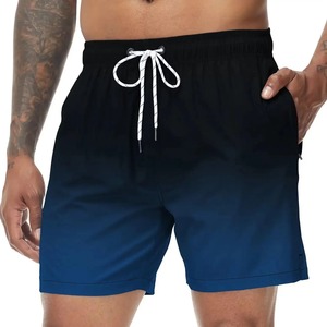 Shorts de bain pour hommes Shorts de bain dégradés Séchage rapide Shorts de plage avec poches zippées et doublure en mesh Maillot de bain tendance pour hommes - Product Image 6