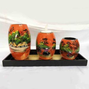 Luxury lacquer <b>candle</b> holder handmade lacquered <b>tea</b> <b>light</b> stand lacquerware for home accessory - Product Image 6