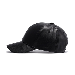 Casquette en cuir véritable pour homme avec logo personnalisé, style motard vintage, casquette de baseball en cuir réglable, qualité supérieure, cuir de vachette - Product Image 2