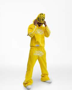 Fabricants de vêtements survêtement imprimé Dtg personnalisé ensembles de pantalons de survêtement baggy et de pulls à capuche survêtements à broderie lavée - Product Image 6