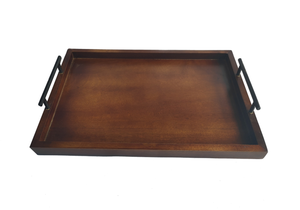 Home Decor Wooden Serving Tray With Aluminum Handle Customized <b>Light</b> Luxury Storage Tray Upscale Wood Jewellery Display Tray - Product Image 3