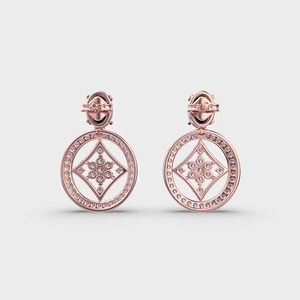 Luxury Rose <b>Gold</b> Geometric <b>Dangle</b> <b>Earrings</b> for Women Cubic Zirconia Circle Drop <b>Earrings</b> Elegant Bridal Fashion Jewelry Gift - Product Image 2