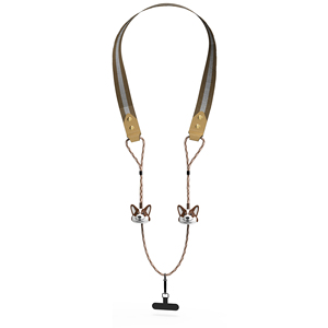 Soporte ajustable de metal con diseño de cara de perro Corgi para teléfono, con cordón trenzado para teléfono móvil - Product Image 3