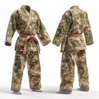 Tenue d'arts martiaux camouflage, uniforme de karaté, combinaison de boxe, tenue de karaté unisexe, entraînement de judo, durable, respirante, devant