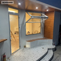 Fenêtre pliante de cuisine à double vitrage avec passage traversant, idéale pour bar, café, maison