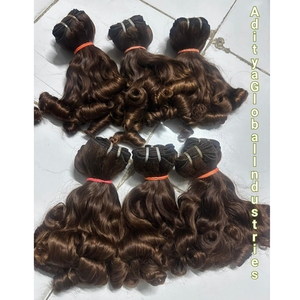 Extensions et mèches de cheveux bouclés rebondissants de qualité supérieure, épais et volumineux de la racine aux pointes, avec double trame machine. - Product Image 2